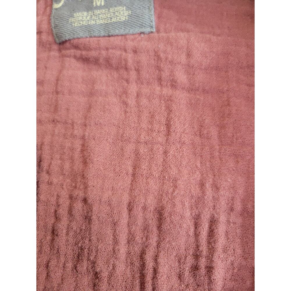 Natural Reflections Bomber Jacket Women's Sz Medium Brownish Red Crinkle Cropped - Picture 9 of 10